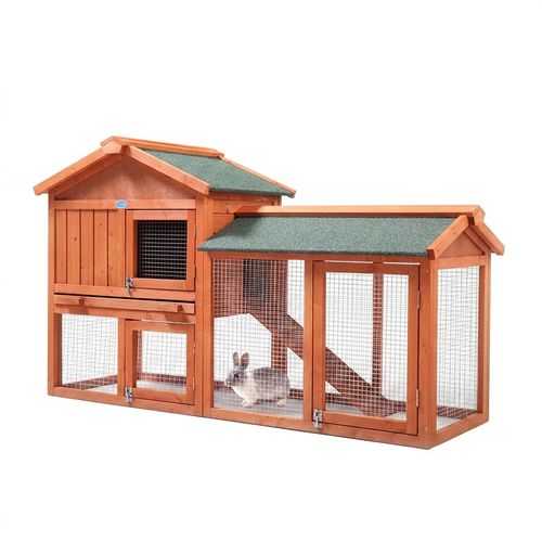 Sandinrayli 2-Tier Rabbit and Chicken Hutch with Run